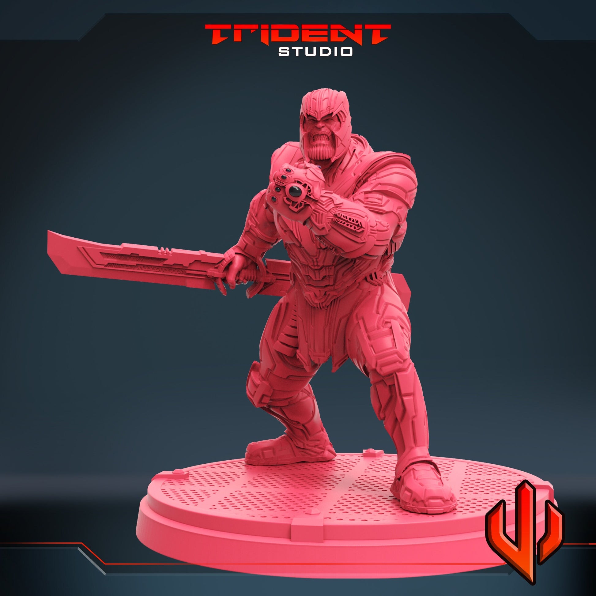 Thanos with Infinity Gauntlet (Fan art sculpted by Trident Studio) (Crisis Protocol Proxy/Alternative)