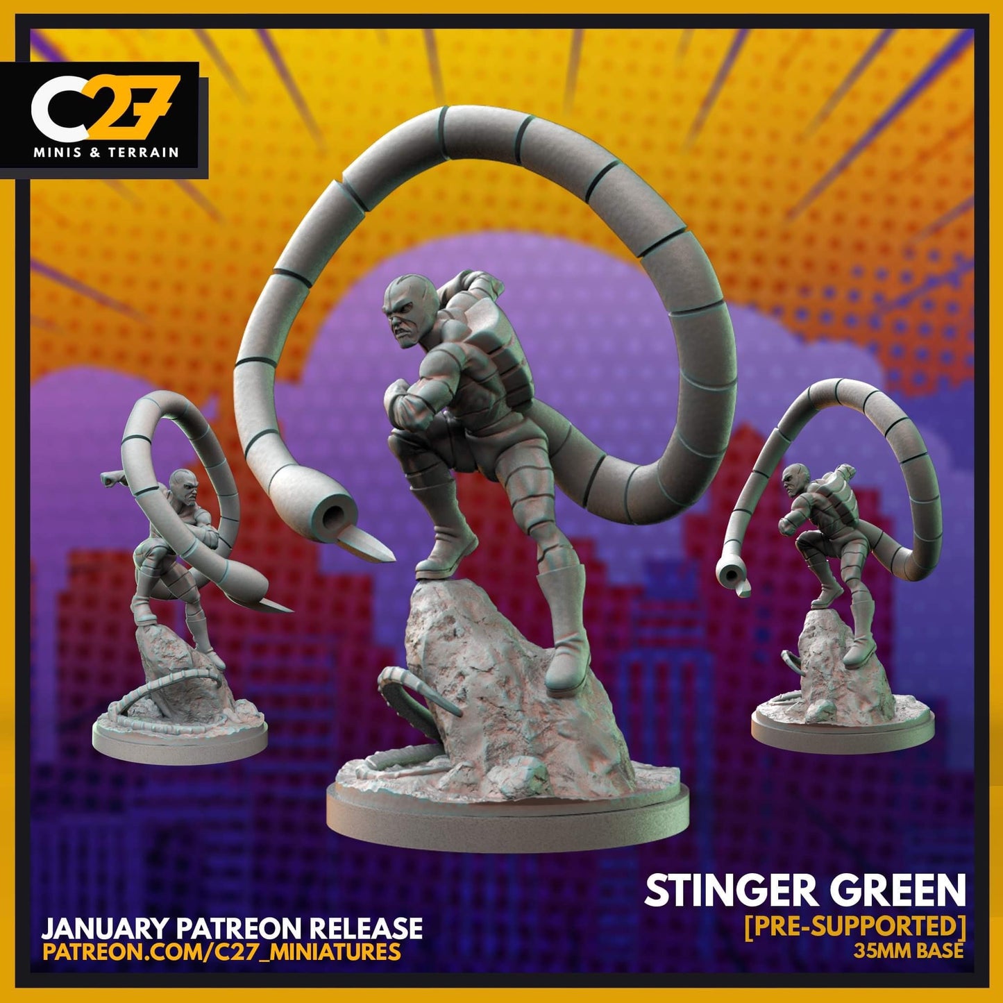 Scorpion / Stinger 40mm miniature (sculpted by C27 collectibles) (Crisis Protocol Proxy/Alternative)