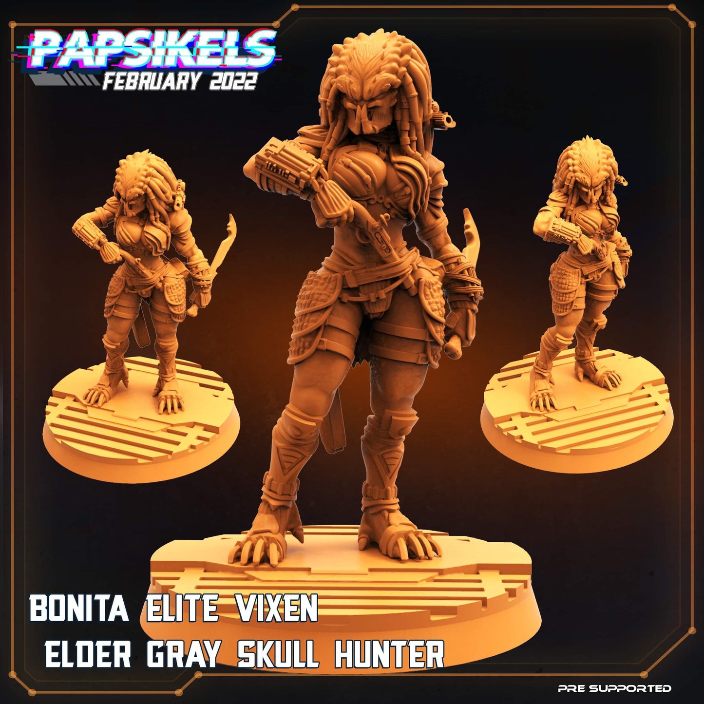 Bonita Elite Vixen Elder Gray Skull Hunter - Alt Predator Warrior (sculpted by Papsikels)