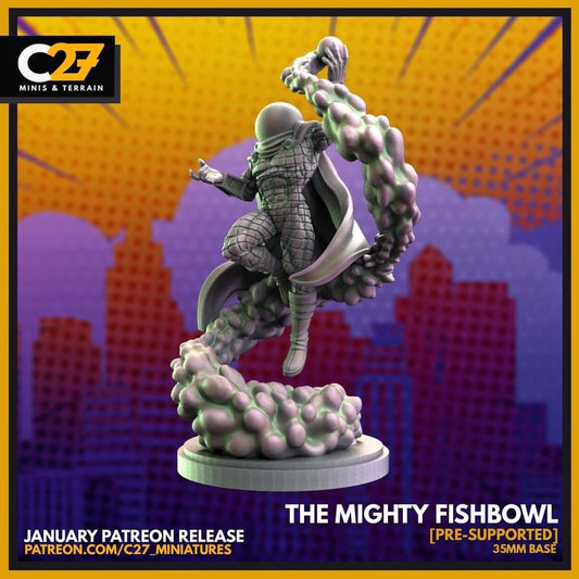 Mysterio / The Mighty Fishbowl 40mm miniature (sculpted by C27 collectibles) (Crisis Protocol Proxy/Alternative)