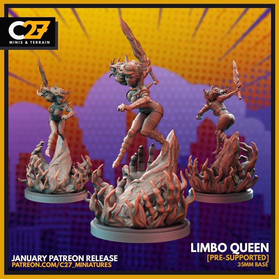 Magik / Limbo Queen 40mm miniature (sculpted by C27 collectibles) (Crisis Protocol Proxy/Alternative)