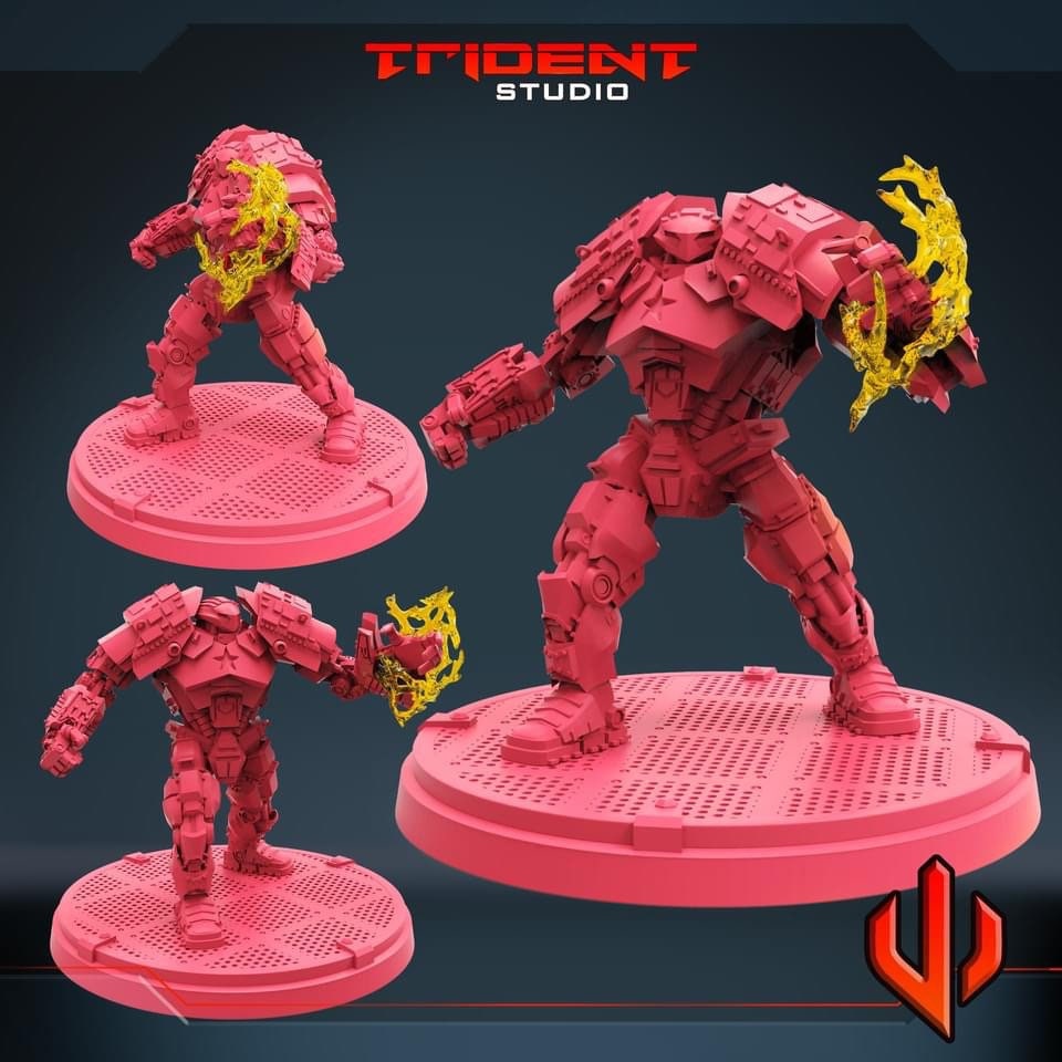 Crimson Dynamo (Fan art sculpted by Trident Studio) (Crisis Protocol Proxy/Alternative)