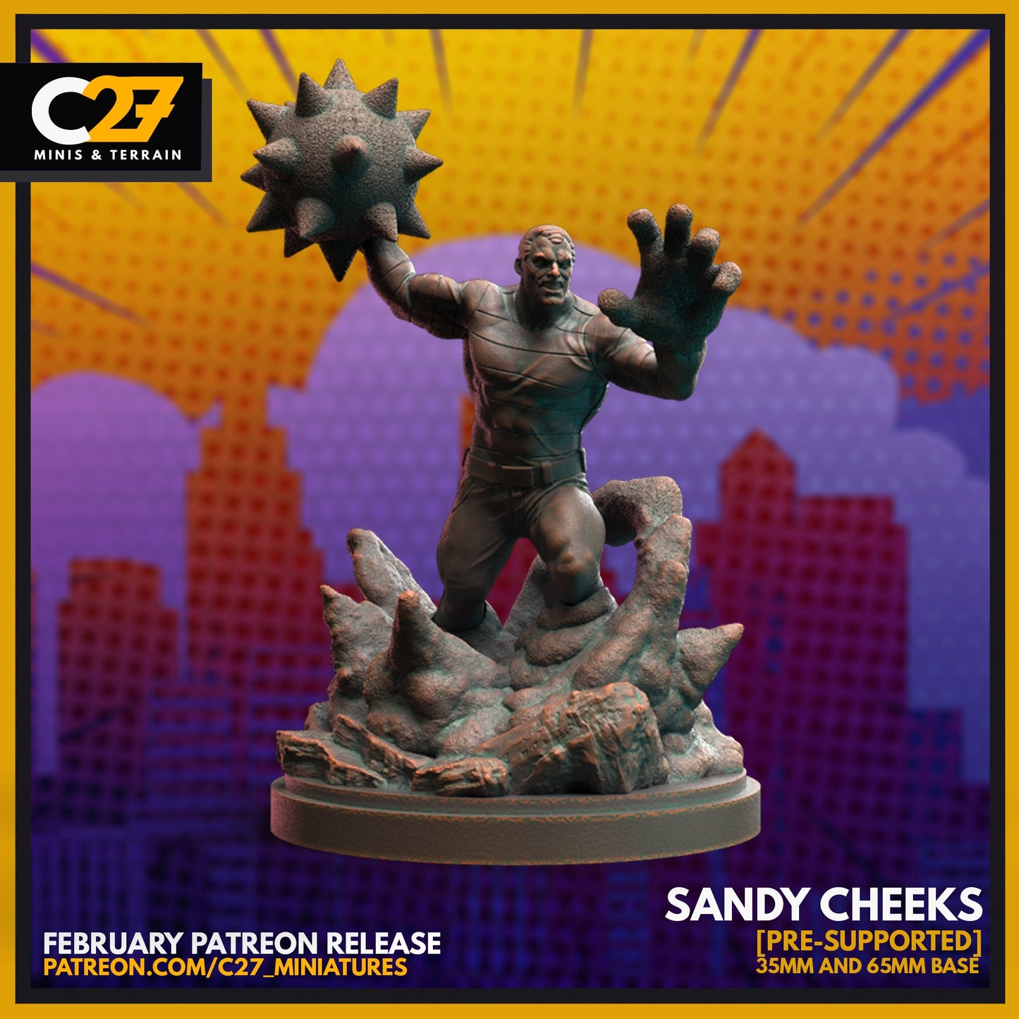 Sandman / Sandy Cheeks 40mm miniature (sculpted by C27 collectibles) (Crisis Protocol Proxy/Alternative)