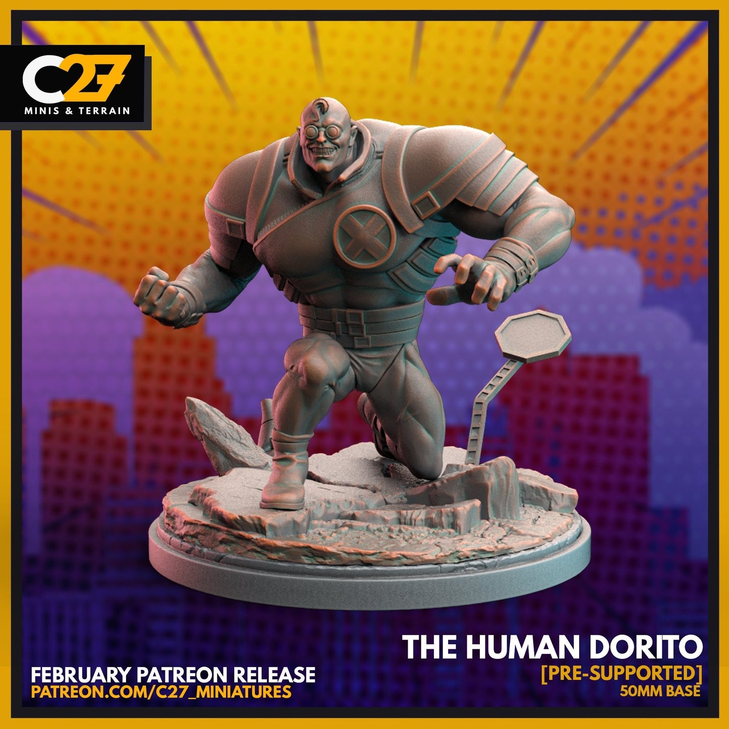 Strong Guy / The Human Dorito 40mm miniature (sculpted by C27 collectibles) (Crisis Protocol Proxy/Alternative)