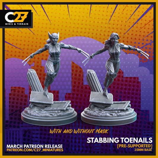 Stabbing Toenails / X-23 40mm miniature (sculpted by C27 collectibles) (Crisis Protocol Proxy/Alternative)