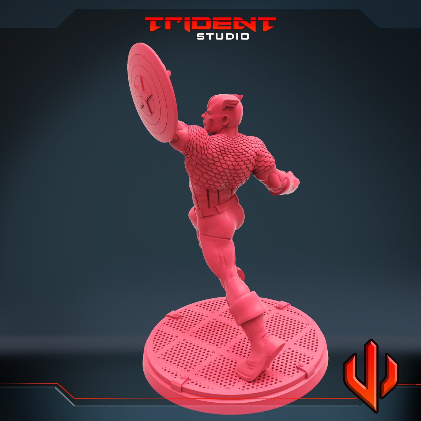 Captain America A (Fan art sculpted by Trident Studio) (Crisis Protocol Proxy/Alternative)