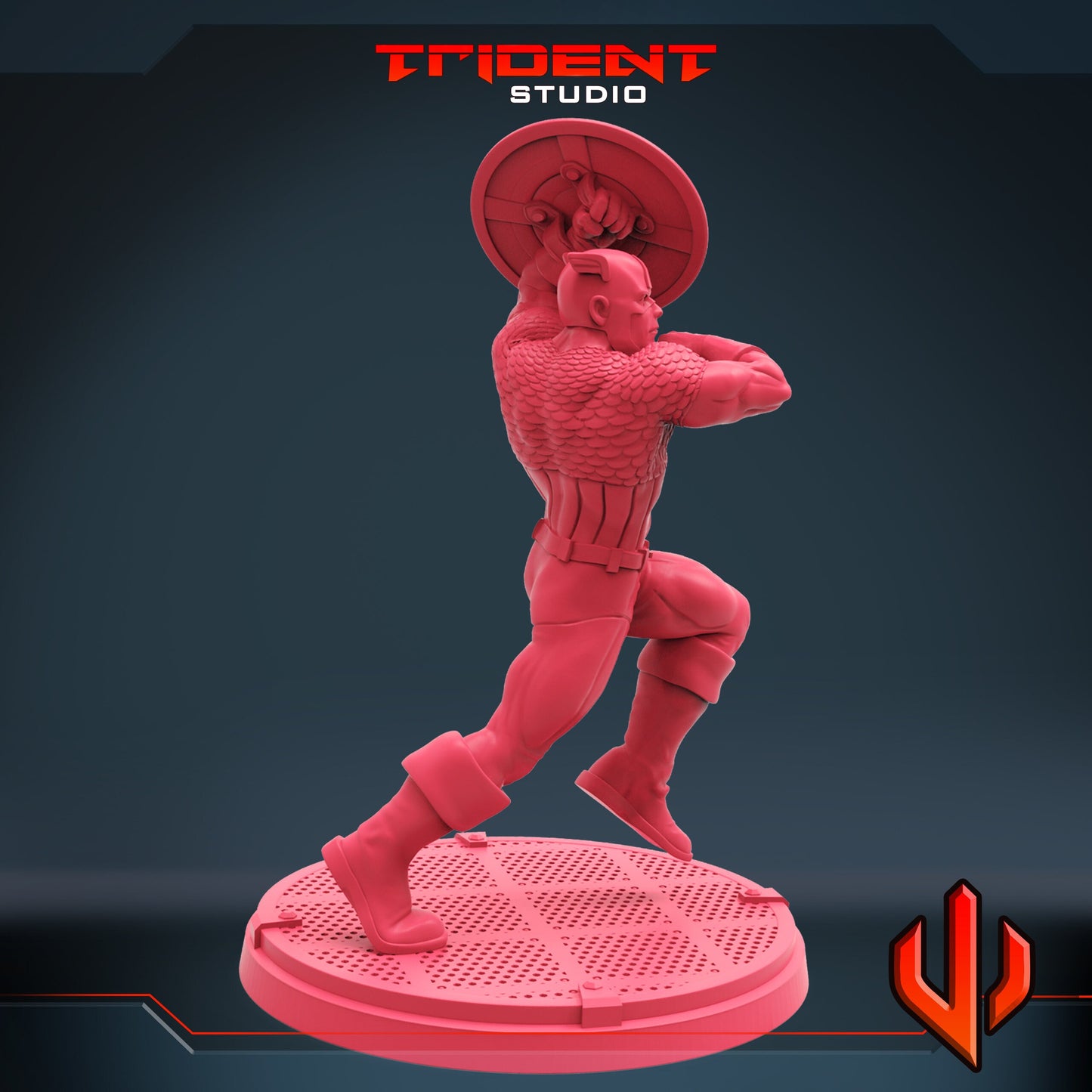 Captain America B (Fan art sculpted by Trident Studio) (Crisis Protocol Proxy/Alternative)