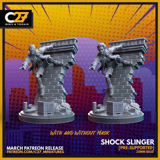 Miles Morales / Shock Slinger 40mm miniature (sculpted by C27 collectibles) (Crisis Protocol Proxy/Alternative)