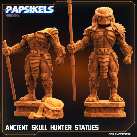 Ancient Skull Hunters Statue - Predator Warrior Fan Art (sculpted by Papsikels)