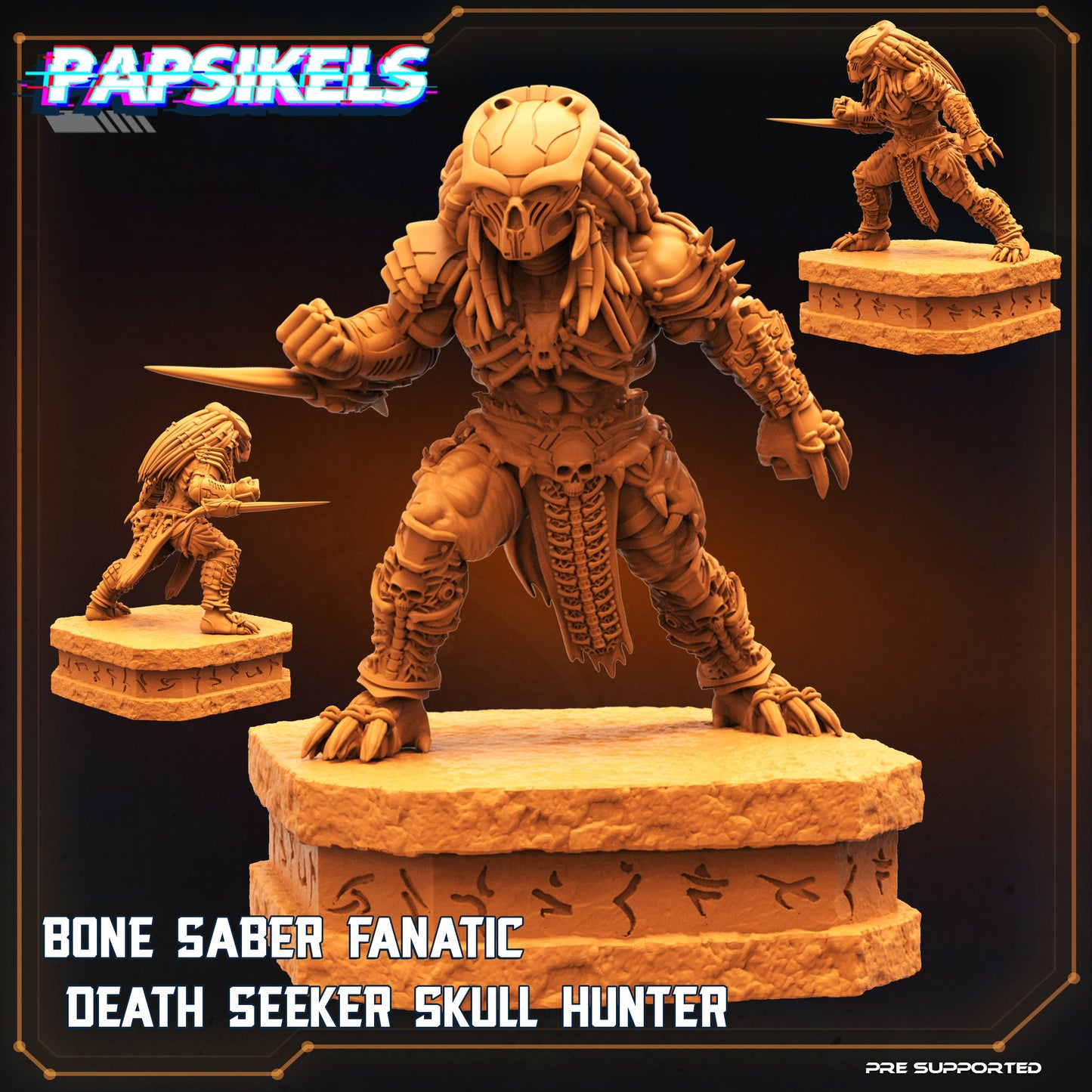 Bone Sabre Fanatic Death Seeker Skull Hunter - Predator Fan Art (sculpted by Papsikels)
