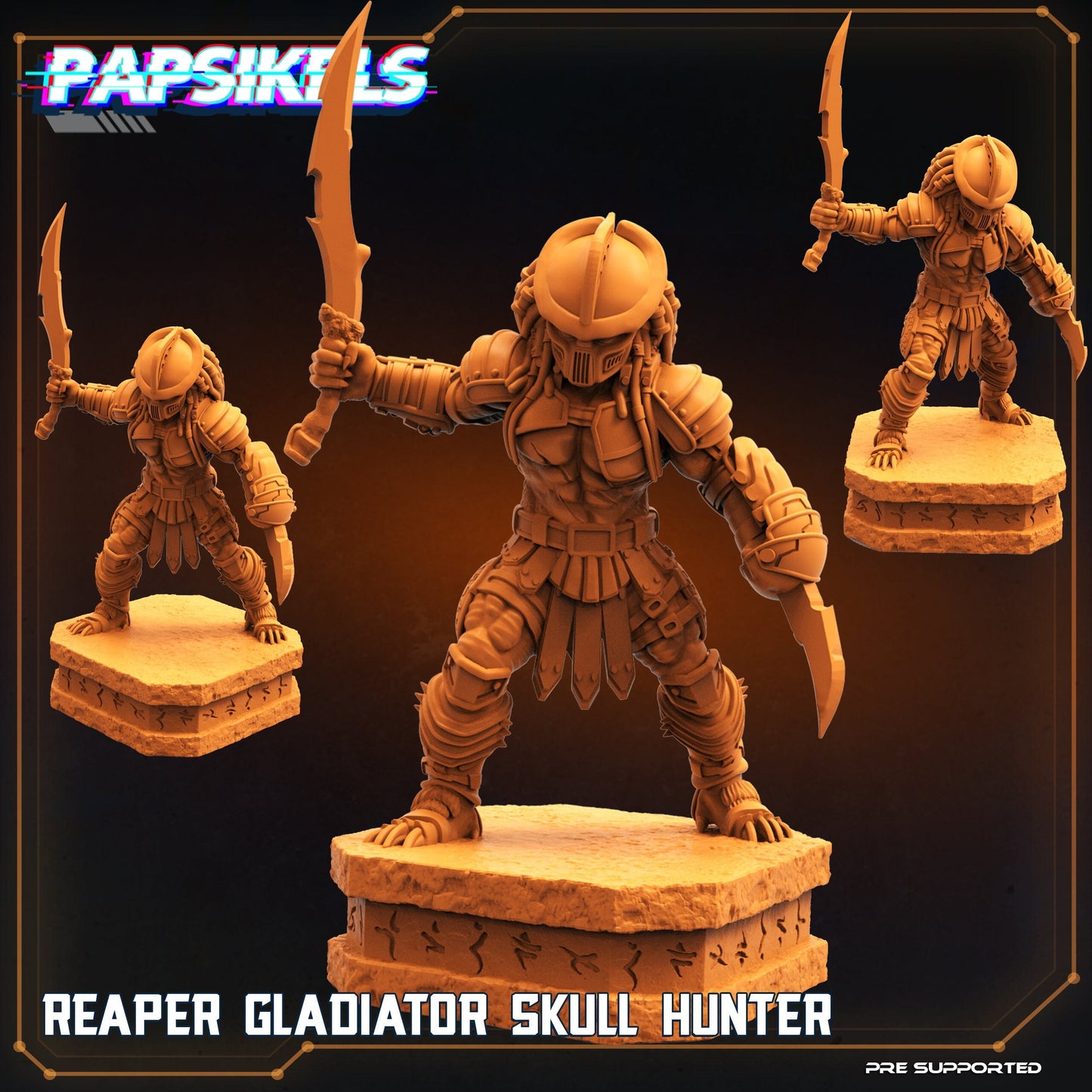 Reaper Gladiator Skull Hunter - Predator Fan Art (sculpted by Papsikels)