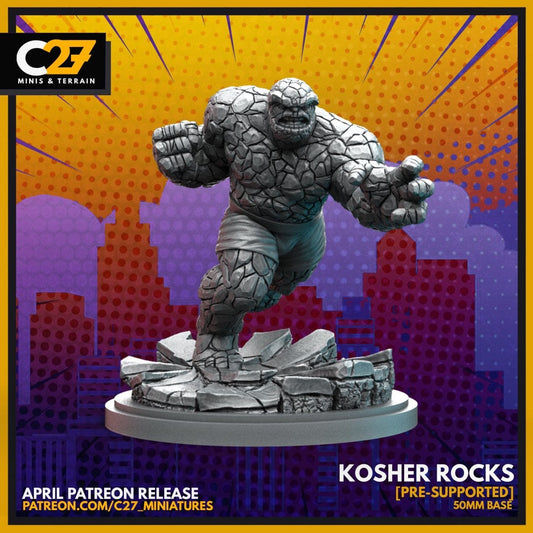 Ben Grimm / Thing / Kosher Rocks 40mm miniature (sculpted by C27 collectibles) (Crisis Protocol Proxy/Alternative)