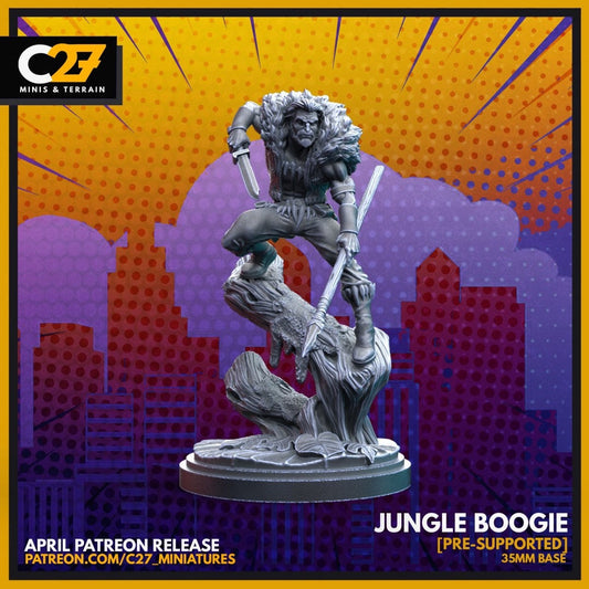 Kraven the Hunter / Jungle Boogie 40mm miniature (sculpted by C27 collectibles) (Crisis Protocol Proxy/Alternative)