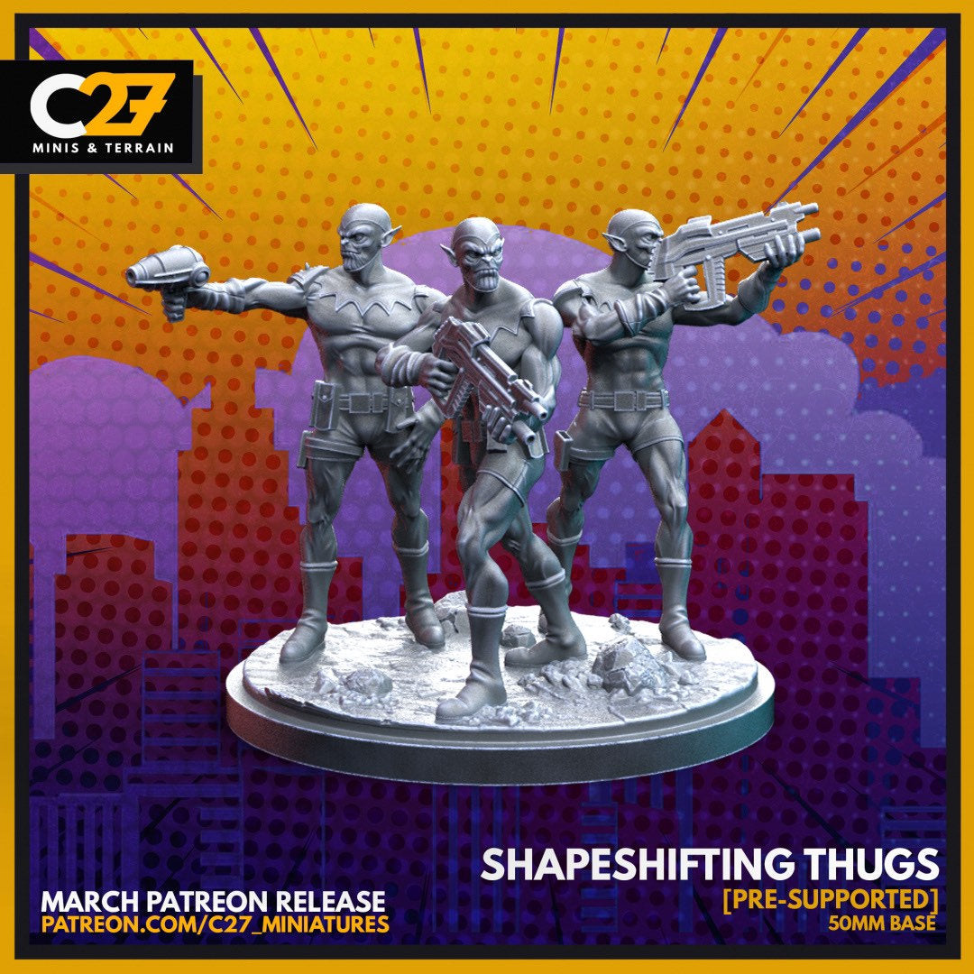 Skrull / Shapeshifting Thugs 40mm miniature (sculpted by C27 collectibles) (Crisis Protocol Proxy/Alternative)