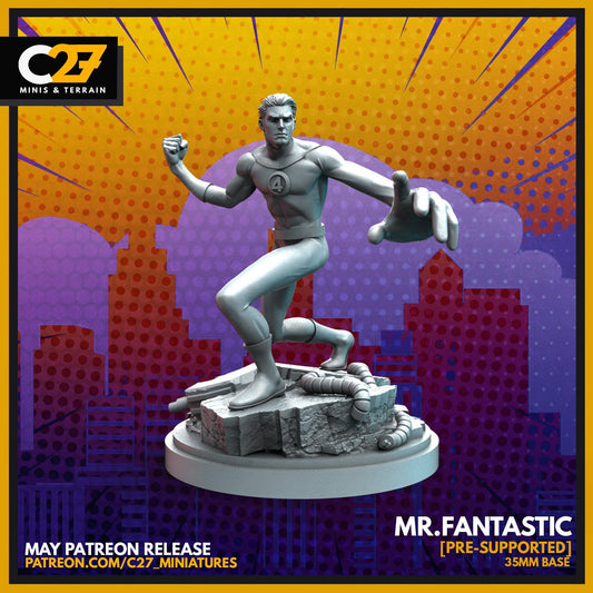 Mr Fantastic 40mm miniature (fan art sculpted by C27 collectibles) (Crisis Protocol Proxy/Alternative)