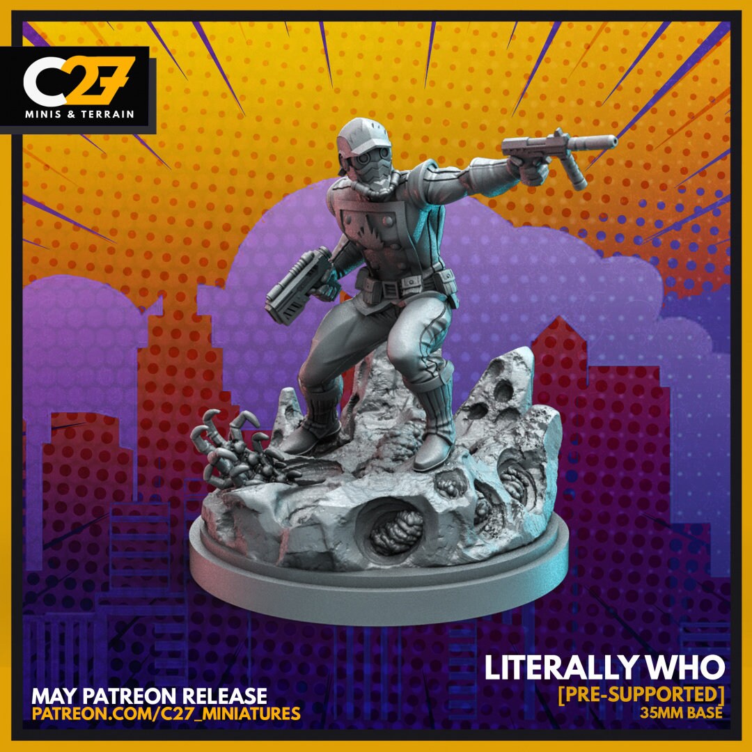 Star-Lord/ Literally Who 40mm miniature (sculpted by C27 collectibles) (Crisis Protocol Proxy/Alternative)
