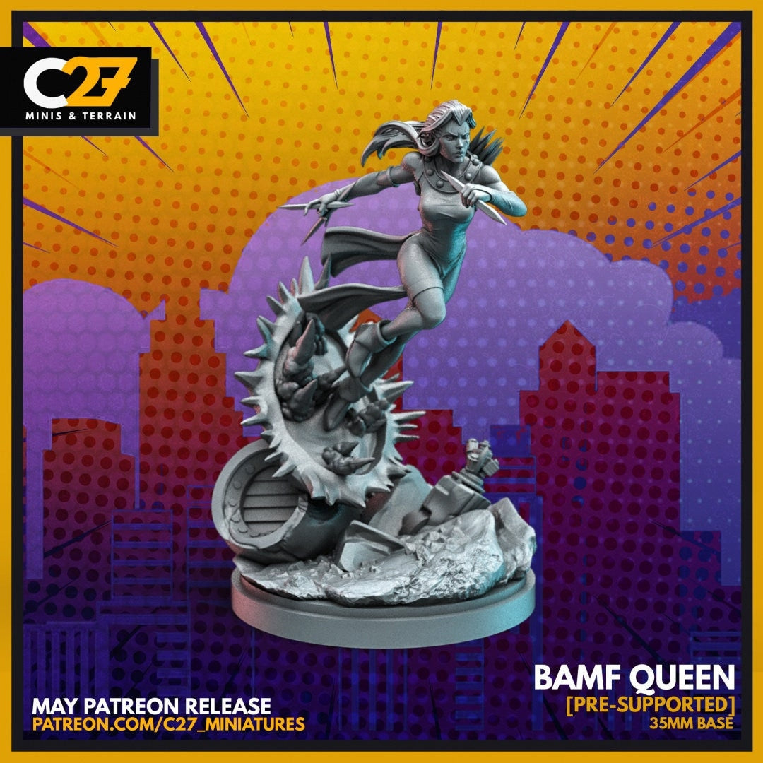 Blink / Bamf Queen 40mm miniature (sculpted by C27 collectibles) (Crisis Protocol Proxy/Alternative)