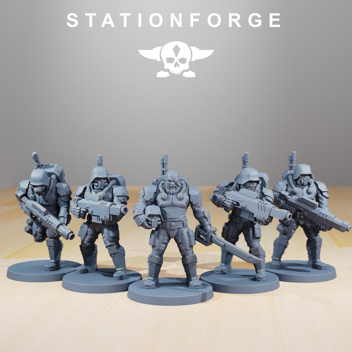 National Guard - Infantry (5) (sculpted by Stationforge)