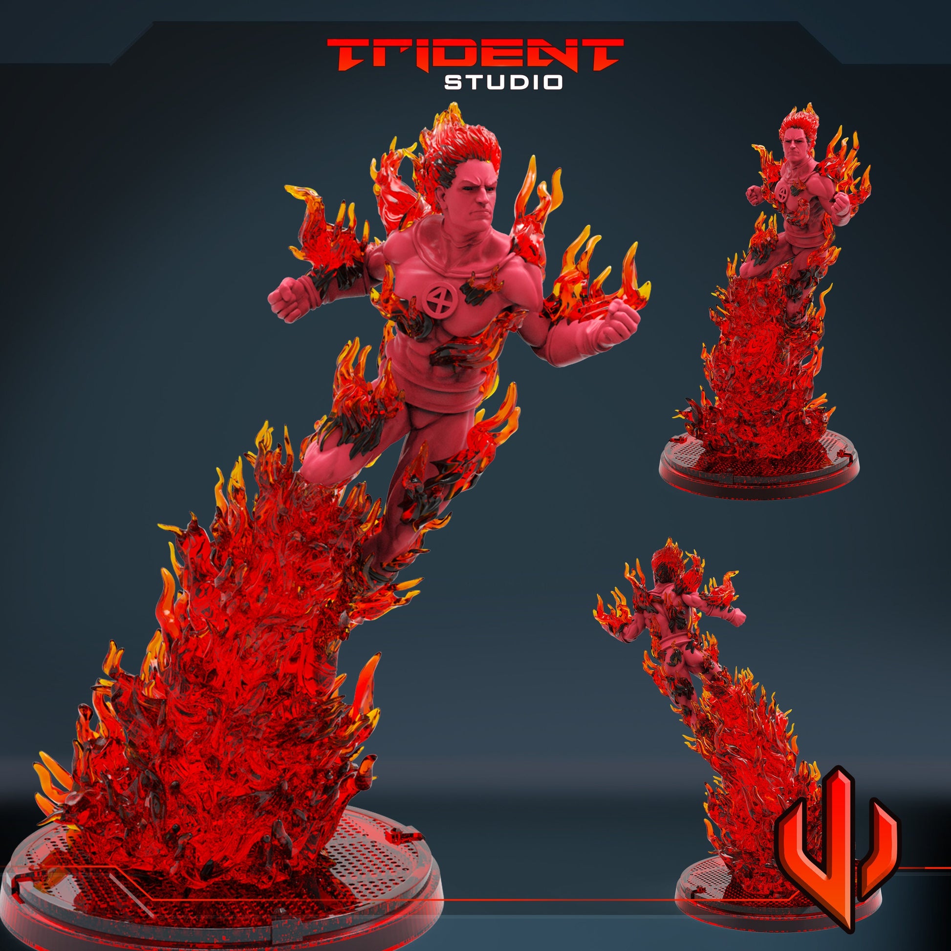The Human Torch (Fan art sculpted by Trident Studio) (Crisis Protocol Proxy/Alternative)