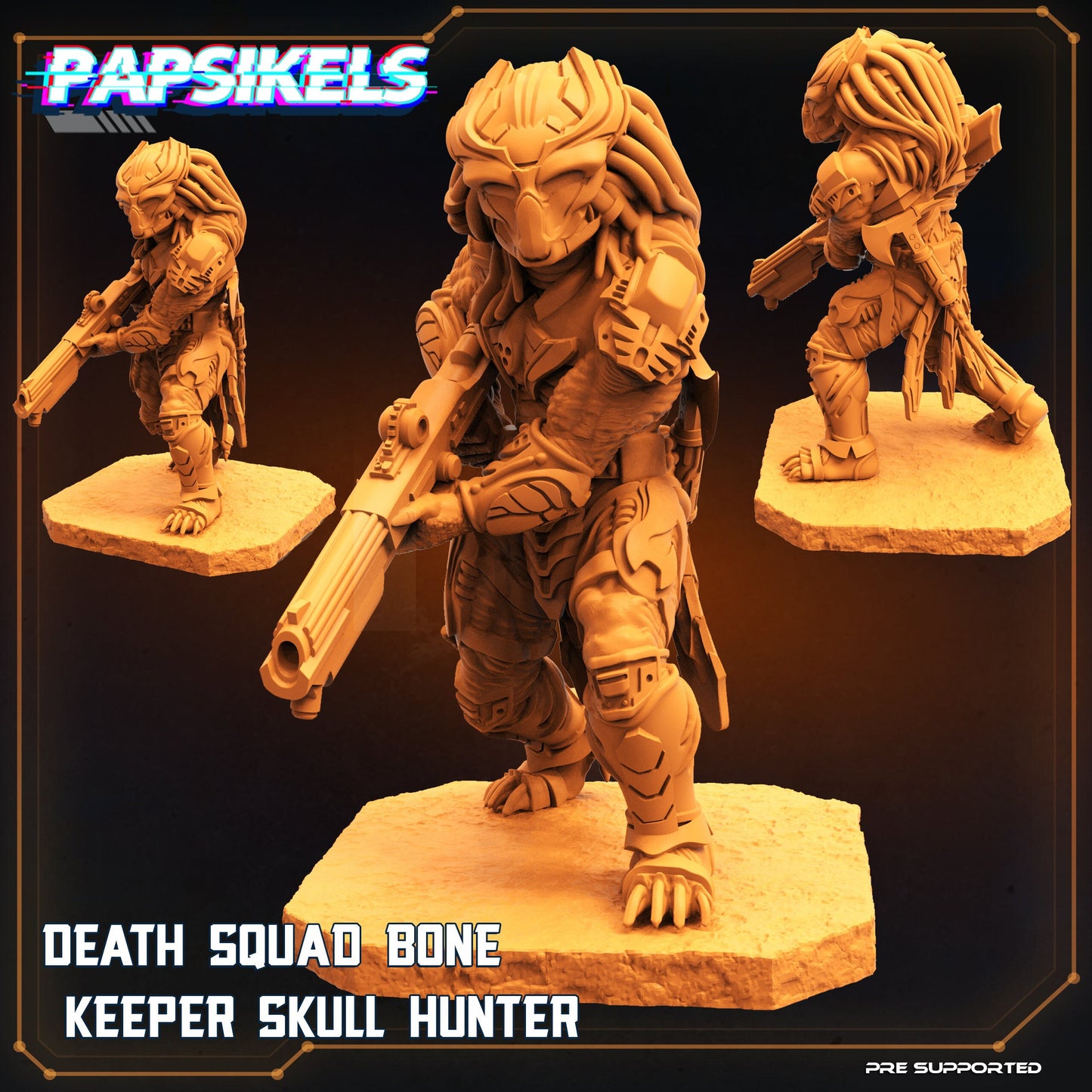 Death Squad Bone Keeper Skull Hunter - Predator Fan Art (sculpted by Papsikels)