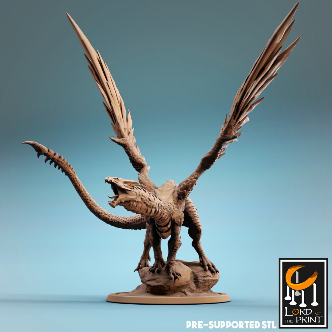 Young Steel Dragon - (Sculpted by Lord of the Print)