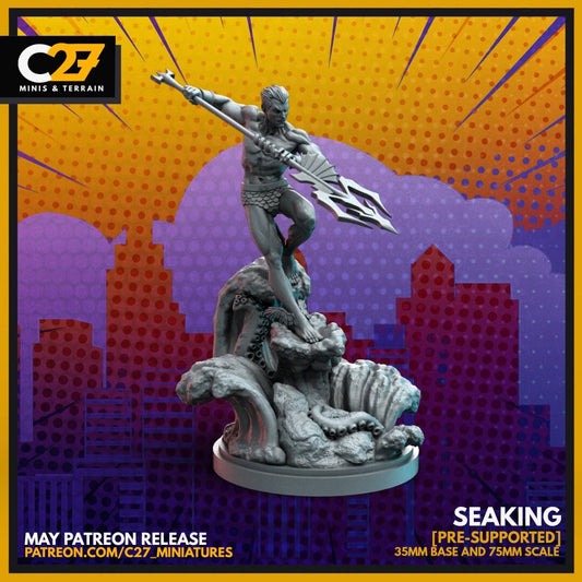 Namor / Sea King 40mm miniature (sculpted by C27 collectibles) (Crisis Protocol Proxy/Alternative)