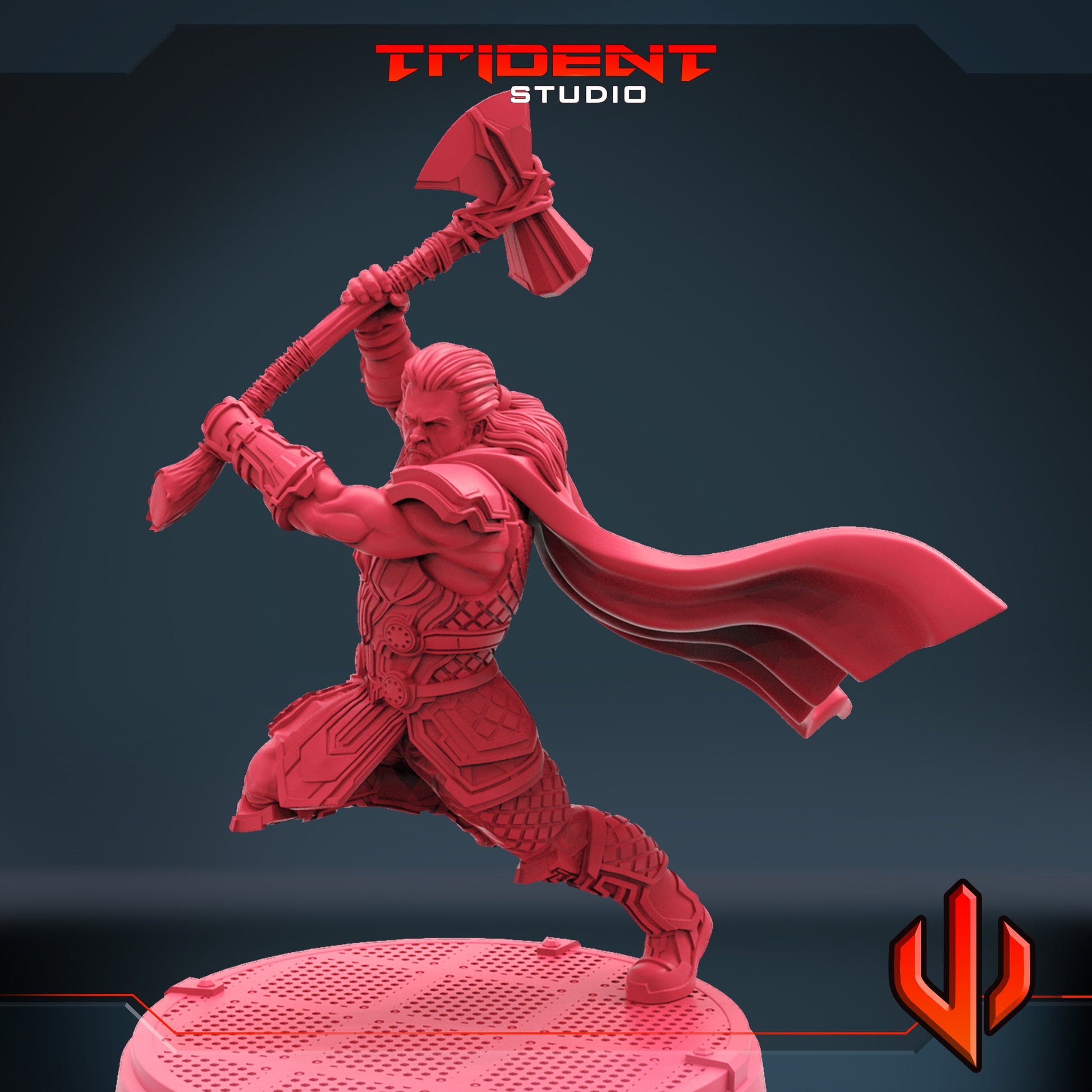 Thor with Stormbreaker (A) (Fan art sculpted by Trident Studio) (Crisis Protocol Proxy/Alternative)