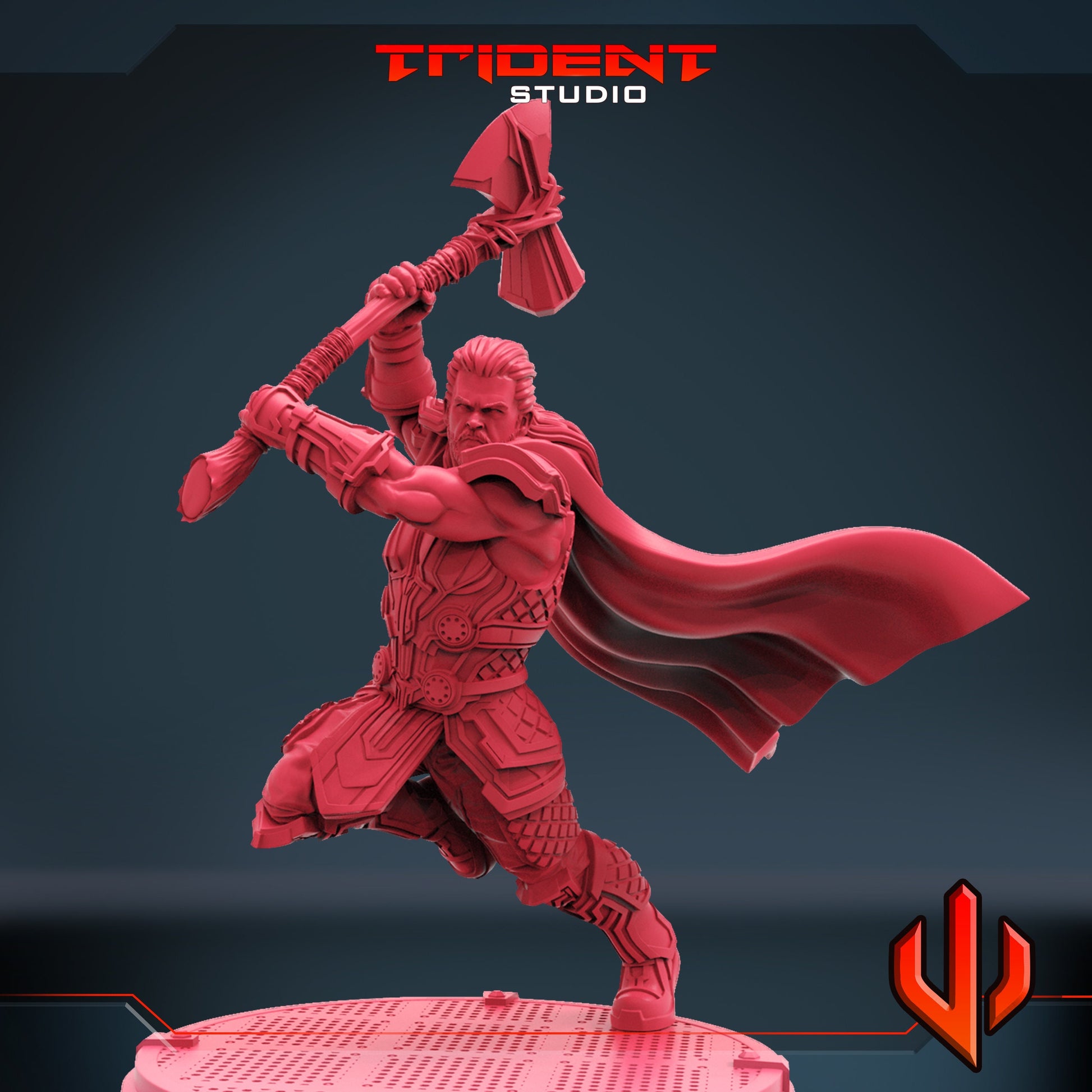 Thor with Stormbreaker (A) (Fan art sculpted by Trident Studio) (Crisis Protocol Proxy/Alternative)