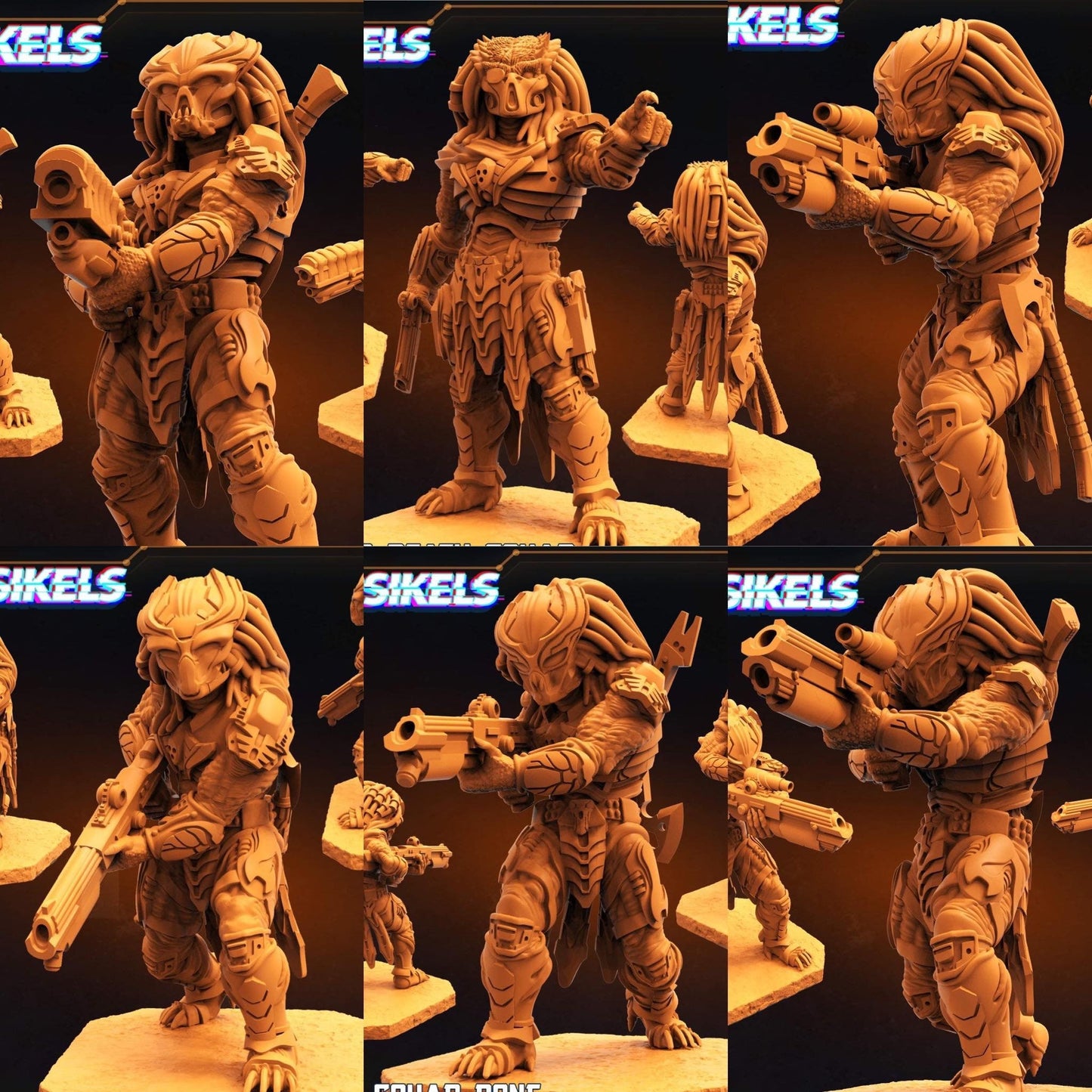 Death Squad Unit Full Unit (6 minis) - Predator Fan Art (sculpted by Papsikels)