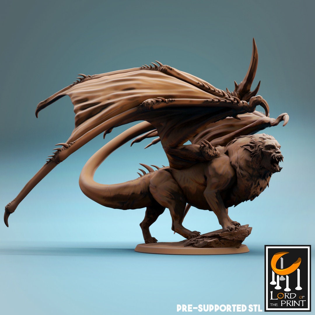 Manticore (3 poses) - (Sculpted by Lord of the Print)