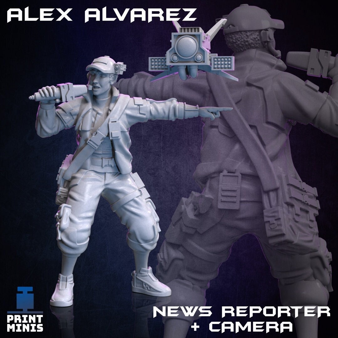 Alex Alvarez - News Reporter & Camera (by Print Minis)