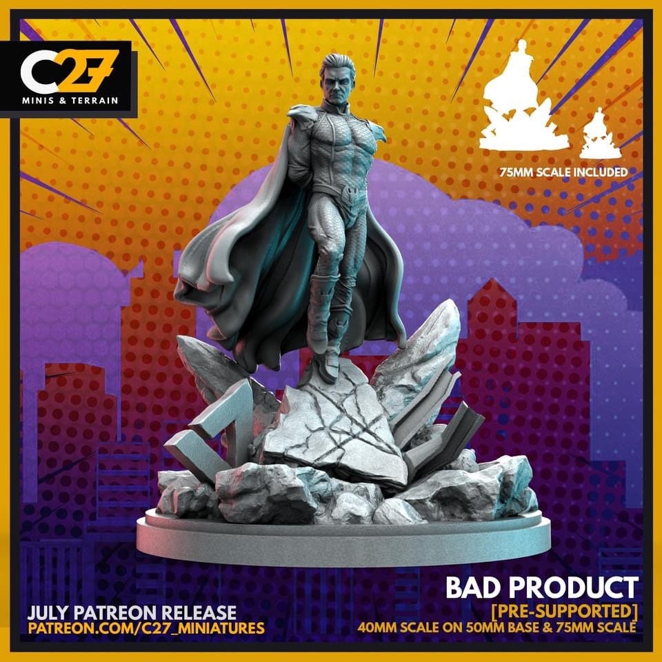 Homelander / Bad Product 40mm miniature (sculpted by C27 collectibles) (Crisis Protocol Proxy/Alternative)