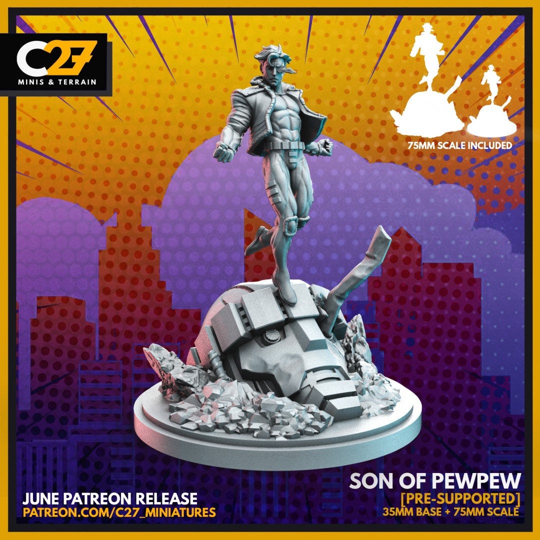 Nate Grey / Son of Pewpew 40mm miniature (sculpted by C27 collectibles) (Crisis Protocol Proxy/Alternative)