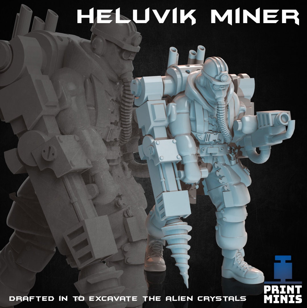 Heluvik Miners - 3 characters - Expedition Collection (by Print Minis)
