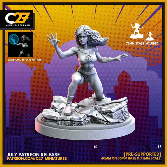 Susan Storm - the Invisible Woman / “ “ 40mm miniature (sculpted by C27 collectibles) (Crisis Protocol Proxy/Alternative)