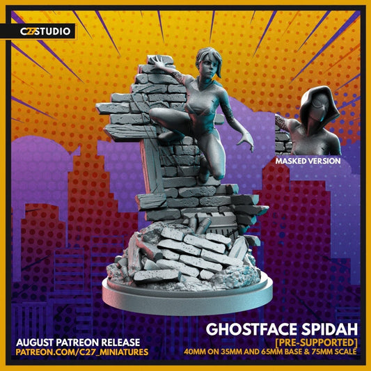 Spider-Gwen / Ghostface Spidah 40mm miniature (sculpted by C27 collectibles) (Crisis Protocol Proxy/Alternative)