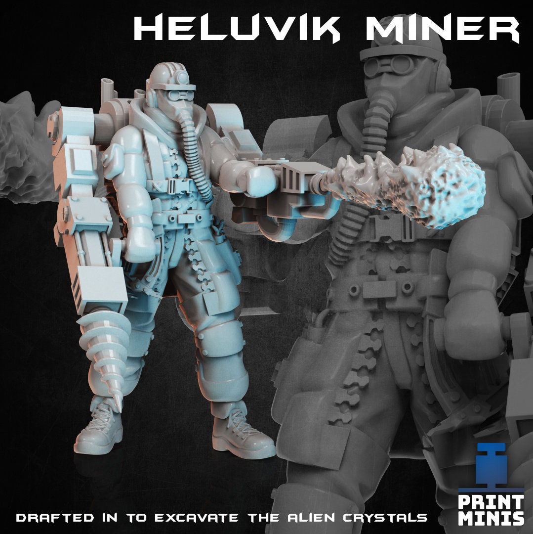 Heluvik Miners - 3 characters - Expedition Collection (by Print Minis)