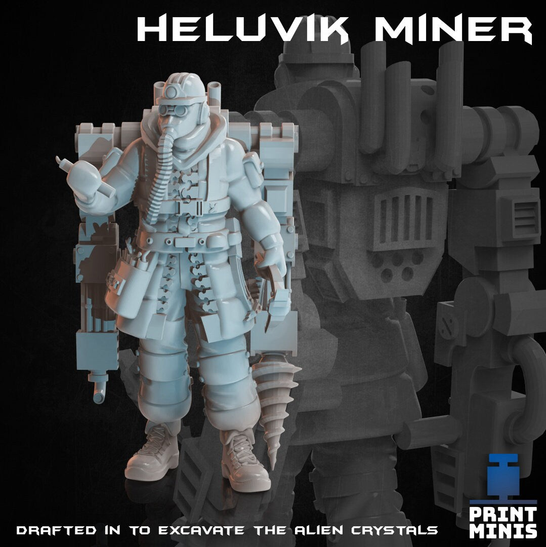 Heluvik Miners - 3 characters - Expedition Collection (by Print Minis)