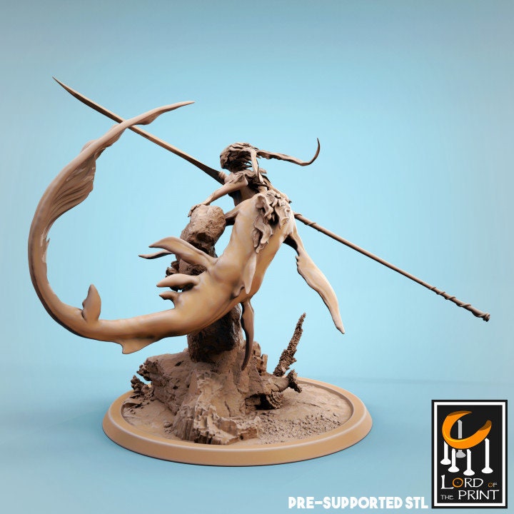 Mermaid / Siren - Fishing (Sculpted by Lord of the Print)