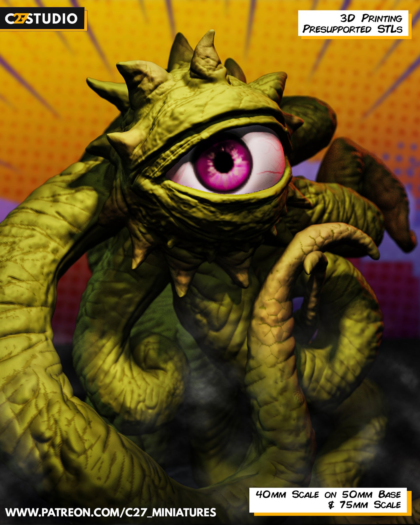 Shuma Gorath Fan Art / Tentacle Nightmare 40mm miniature (sculpted by C27 collectibles) (Crisis Protocol Proxy/Alternative)