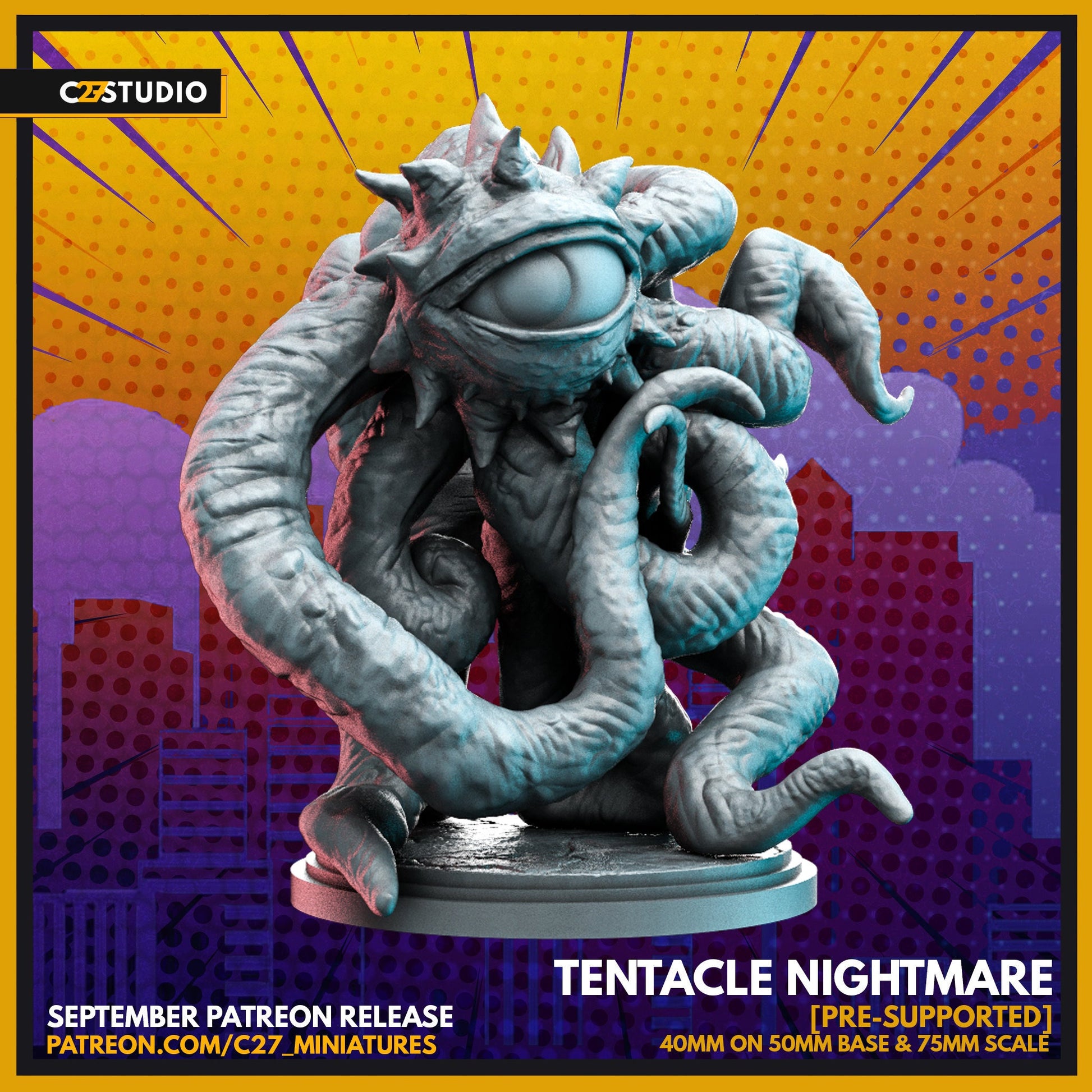 Shuma Gorath Fan Art / Tentacle Nightmare 40mm miniature (sculpted by C27 collectibles) (Crisis Protocol Proxy/Alternative)