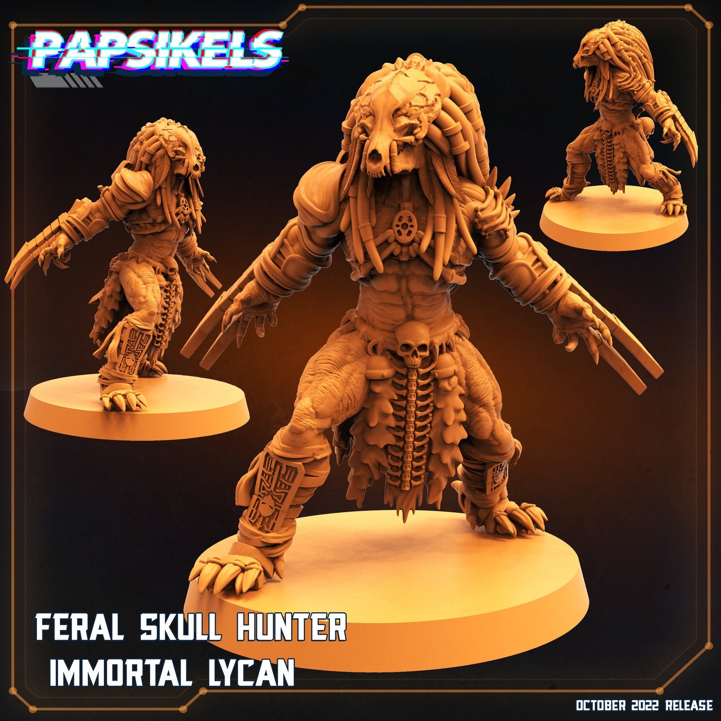 Feral Skull Hunter Immortal Lycan - Predator Fan Art (sculpted by Papsikels)