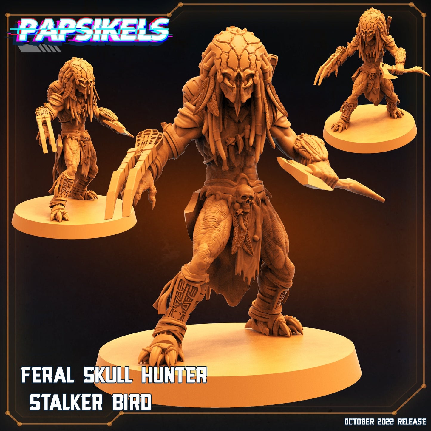 Feral Skull Hunter Stalker Bird - Predator Fan Art (sculpted by Papsikels)