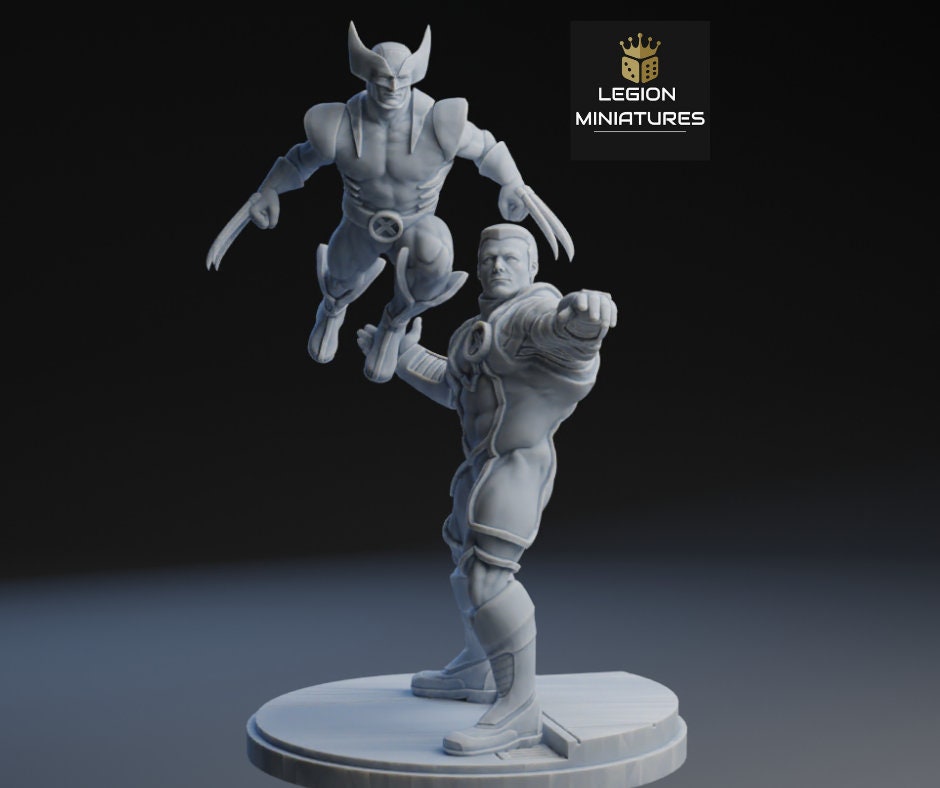 Colossus & Wolverine Fan-Art 40mm Miniature (Sculpted by Legion Miniatures) (Crisis Protocol Proxy/Alternative)