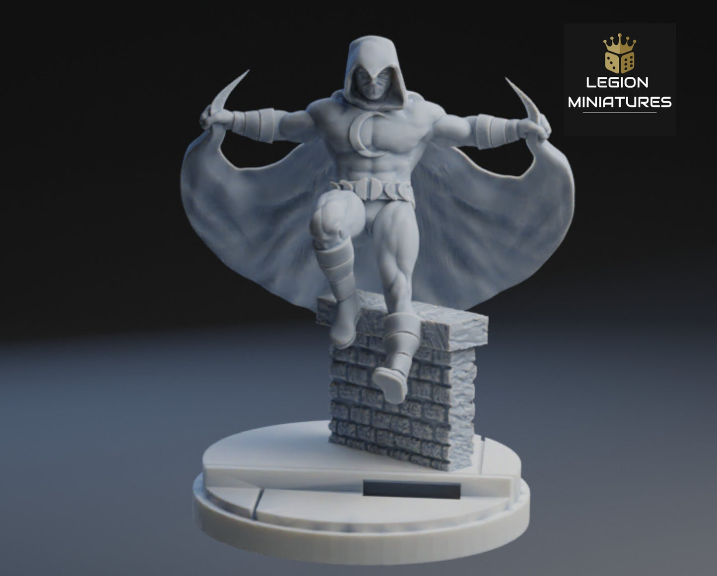 Moon Knight Fan-Art 40mm Miniature (Sculpted by Legion Miniatures) (Crisis Protocol Proxy/Alternative)