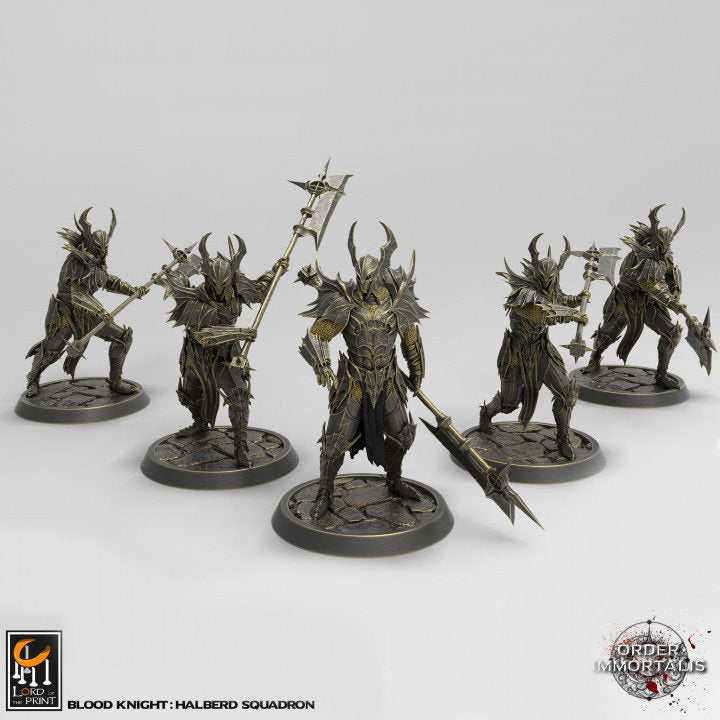Bloodknight Squad with Halberds (Set of 5) - (Sculpted by Lord of the Print)