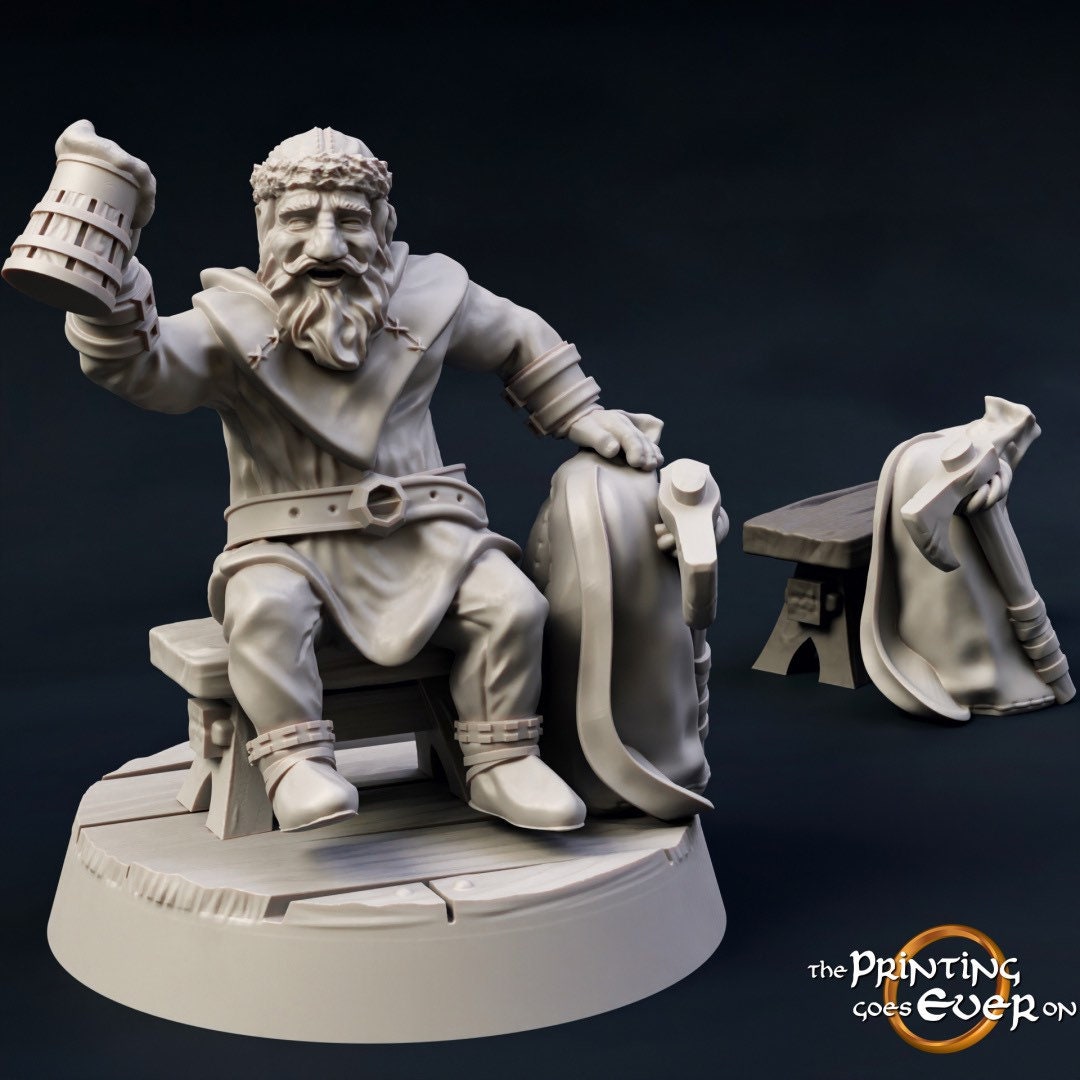 Townsfolk - Travelling Dwarf (sculpted by Print Goes Ever On)