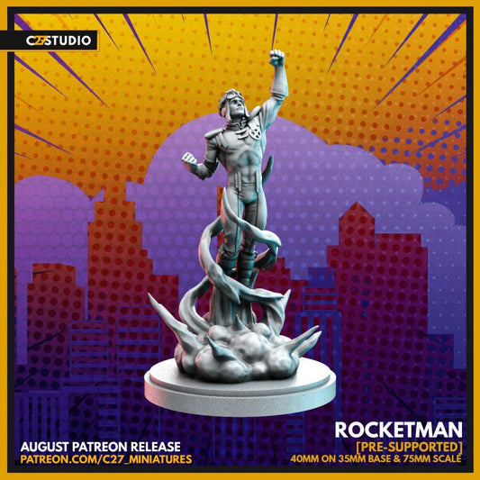 Cannonball / Rocketman 40mm miniature (sculpted by C27 collectibles) (Crisis Protocol Proxy/Alternative)