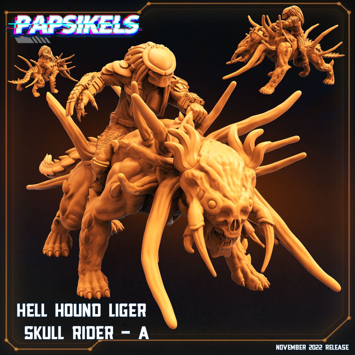 Hell Hound Liger Skull Rider A - Predator Fan Art (sculpted by Papsikels)