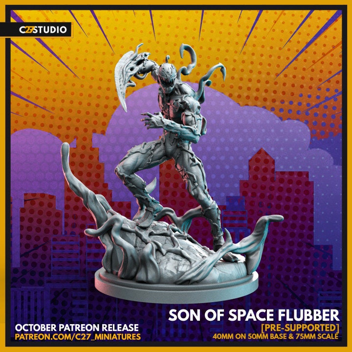 Carnage / Son of Space Flubber 40mm/75mm miniature (sculpted by C27 collectibles) (Crisis Protocol Proxy/Alternative)